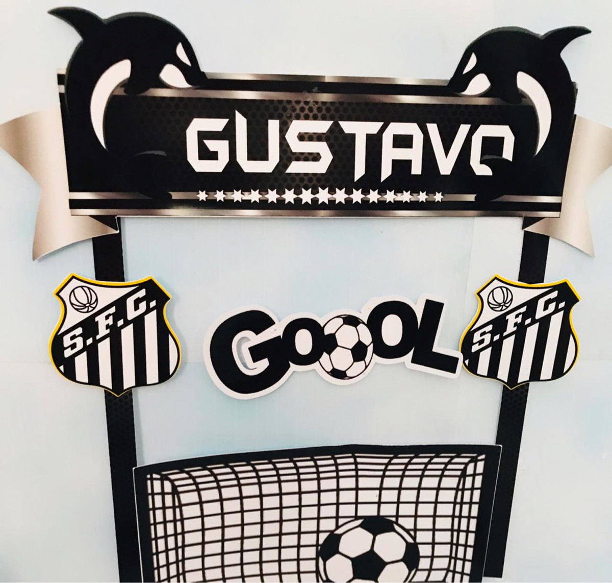 Arquivo Silhouette Topo de Bolo Peixe Time Futebol