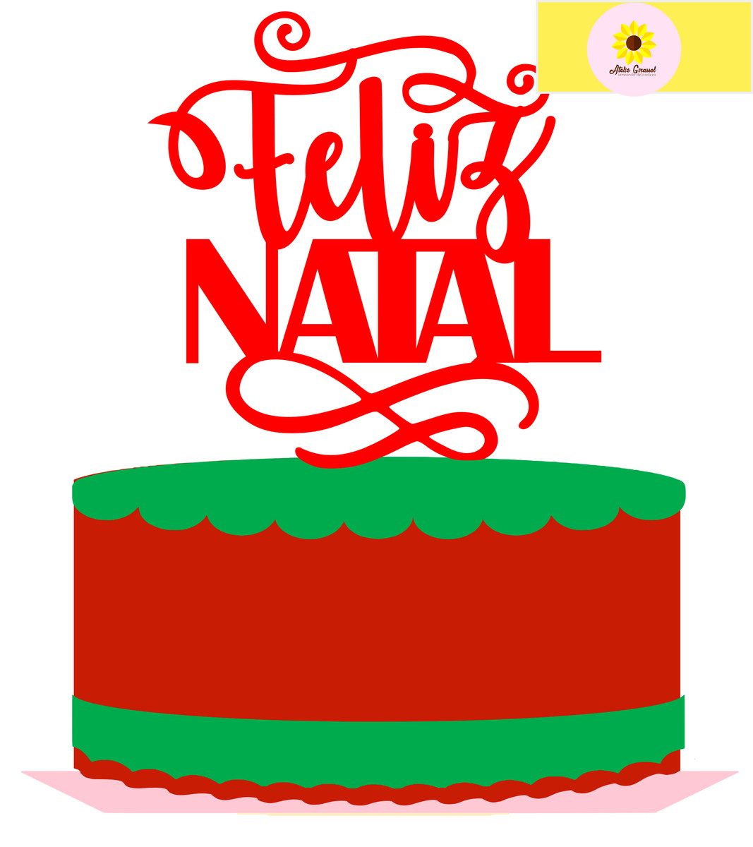 004 Arquivo Topo de Bolo 5 Placas Natalinas Ganhe+3 Produtos - Imagem 4