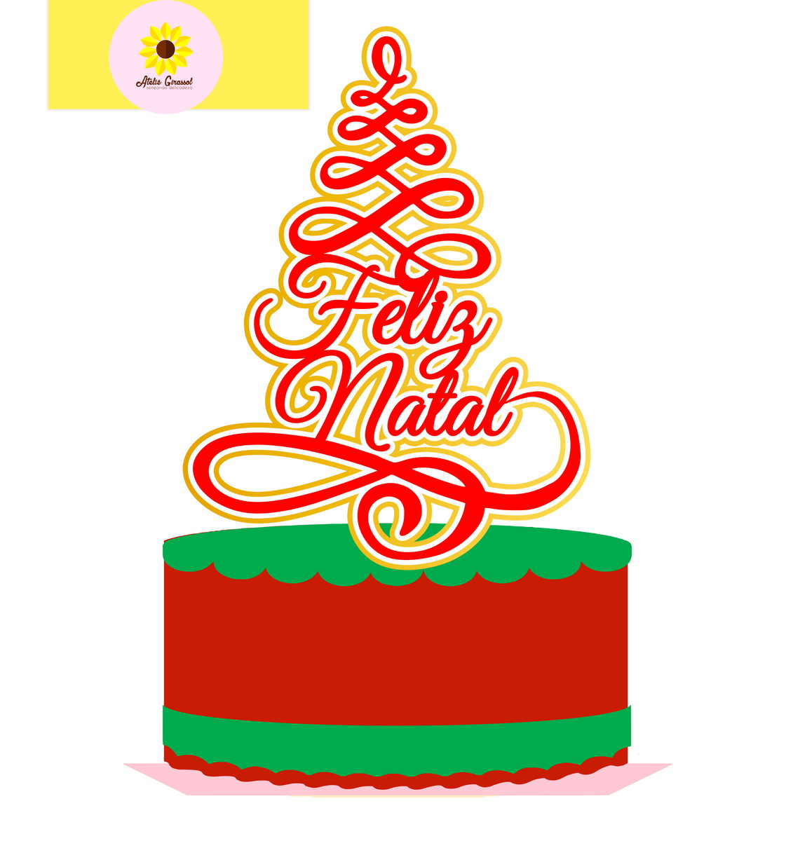 004 Arquivo Topo de Bolo 5 Placas Natalinas Ganhe+3 Produtos - Imagem 5
