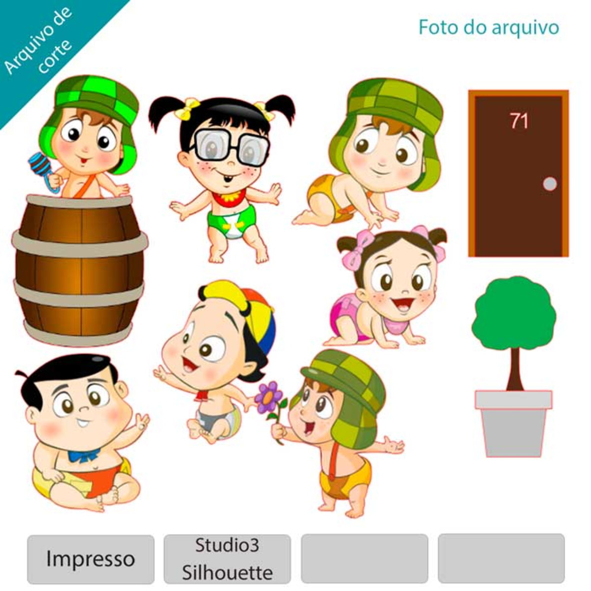 Arquivo topo de bolo Chaves Bebê +1 tema da loja