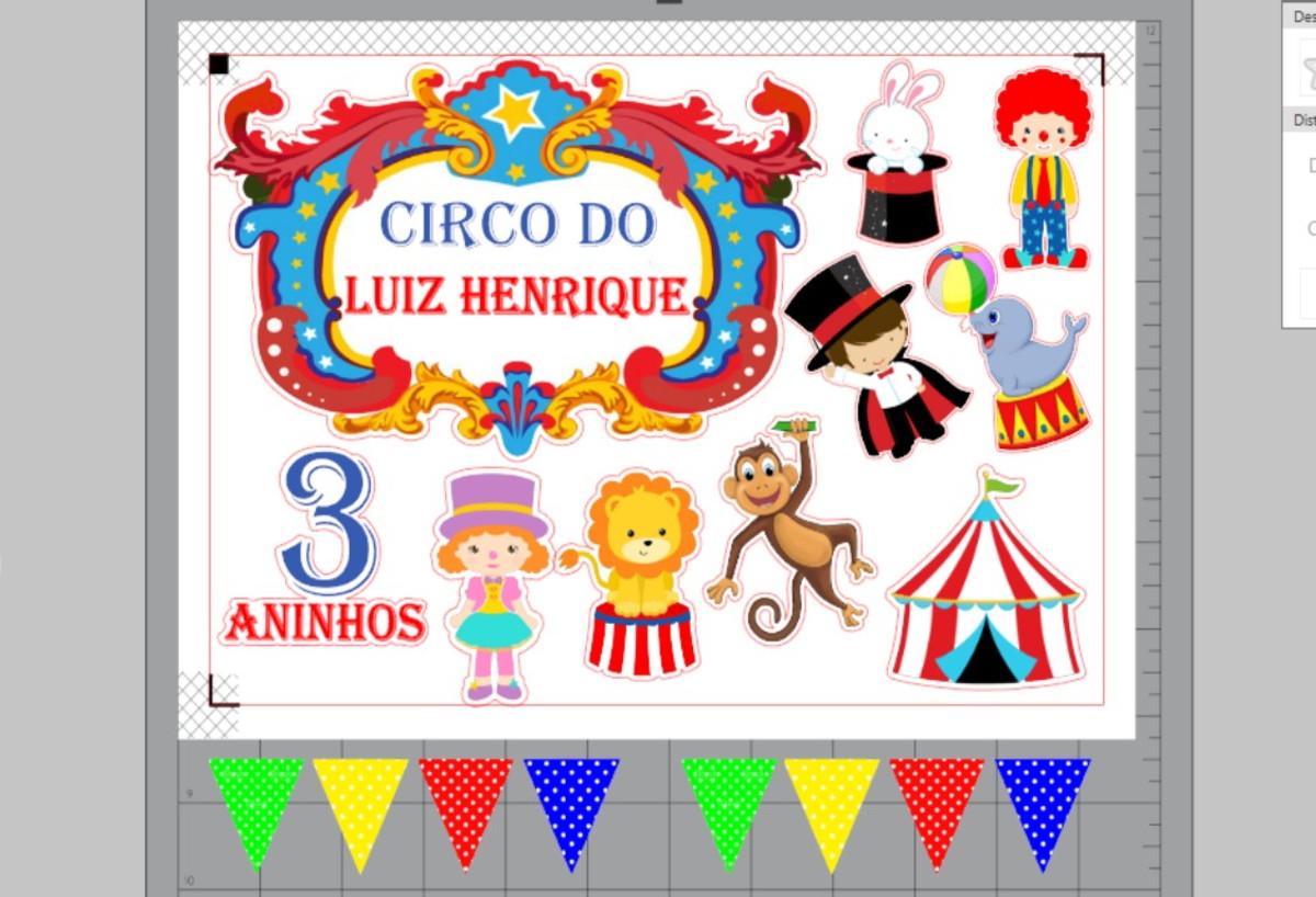 Arquivo Topo De Bolo Circo Menino Ref: 1338 - Studio Silh.