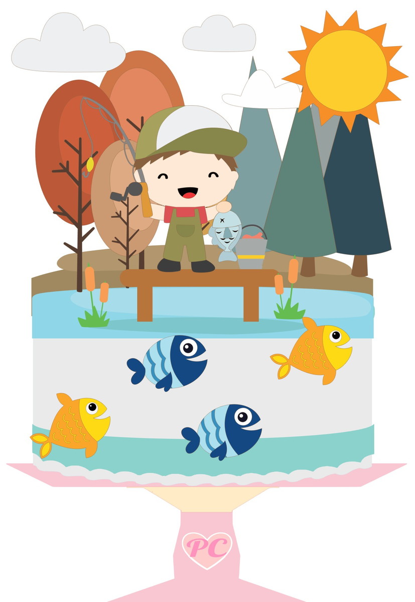 Arquivo Topo de Bolo - Menino Pescando