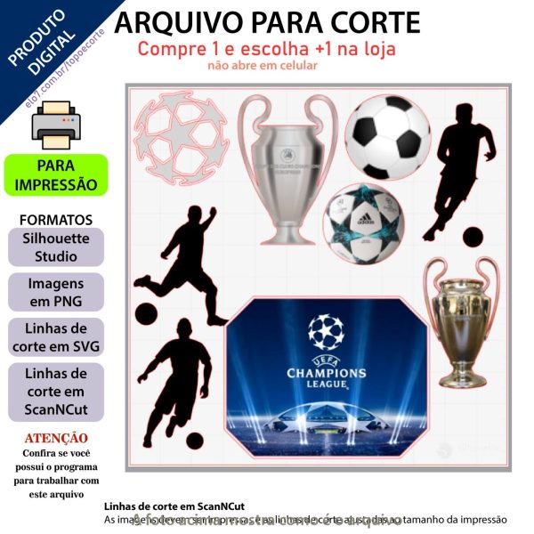 ARQUIVO Topo de bolo Uefa Champions League +1 arquivo