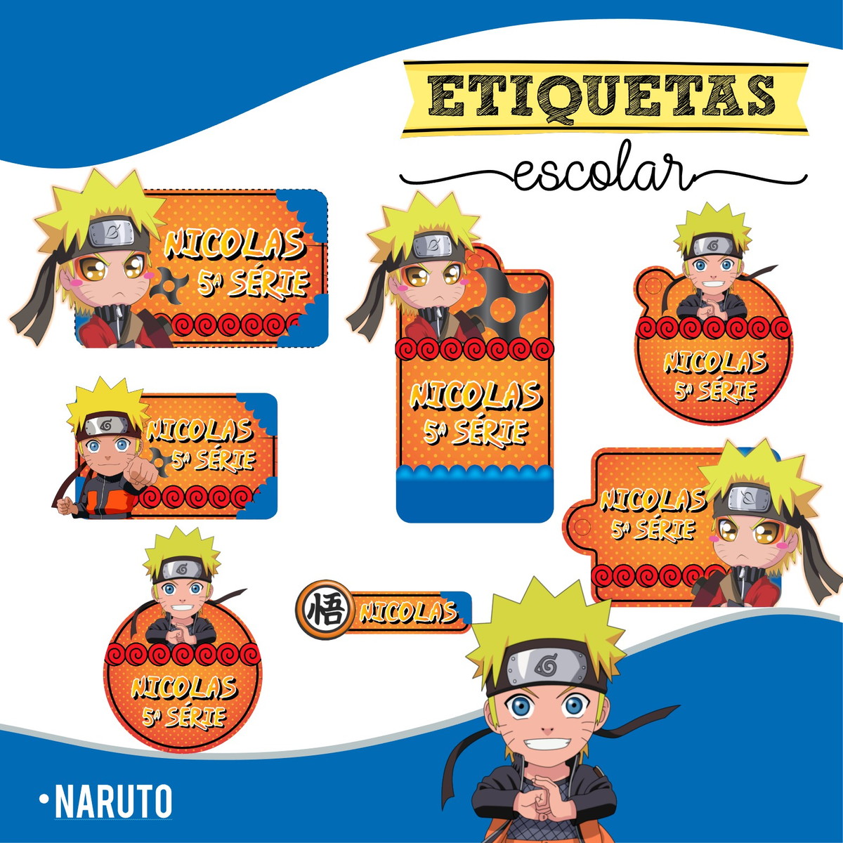 Arquivos de corte combo escolar Naruto - Imagem 5