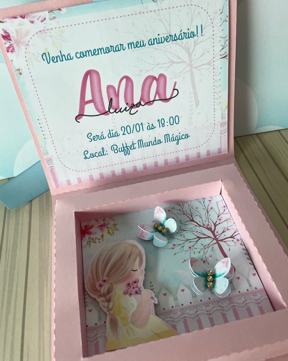 Arquivos de Corte Caixa Convite Jardim Encantado - Imagem 3