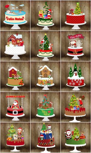 Arquivos de Corte Combo 30 Topos de Natal