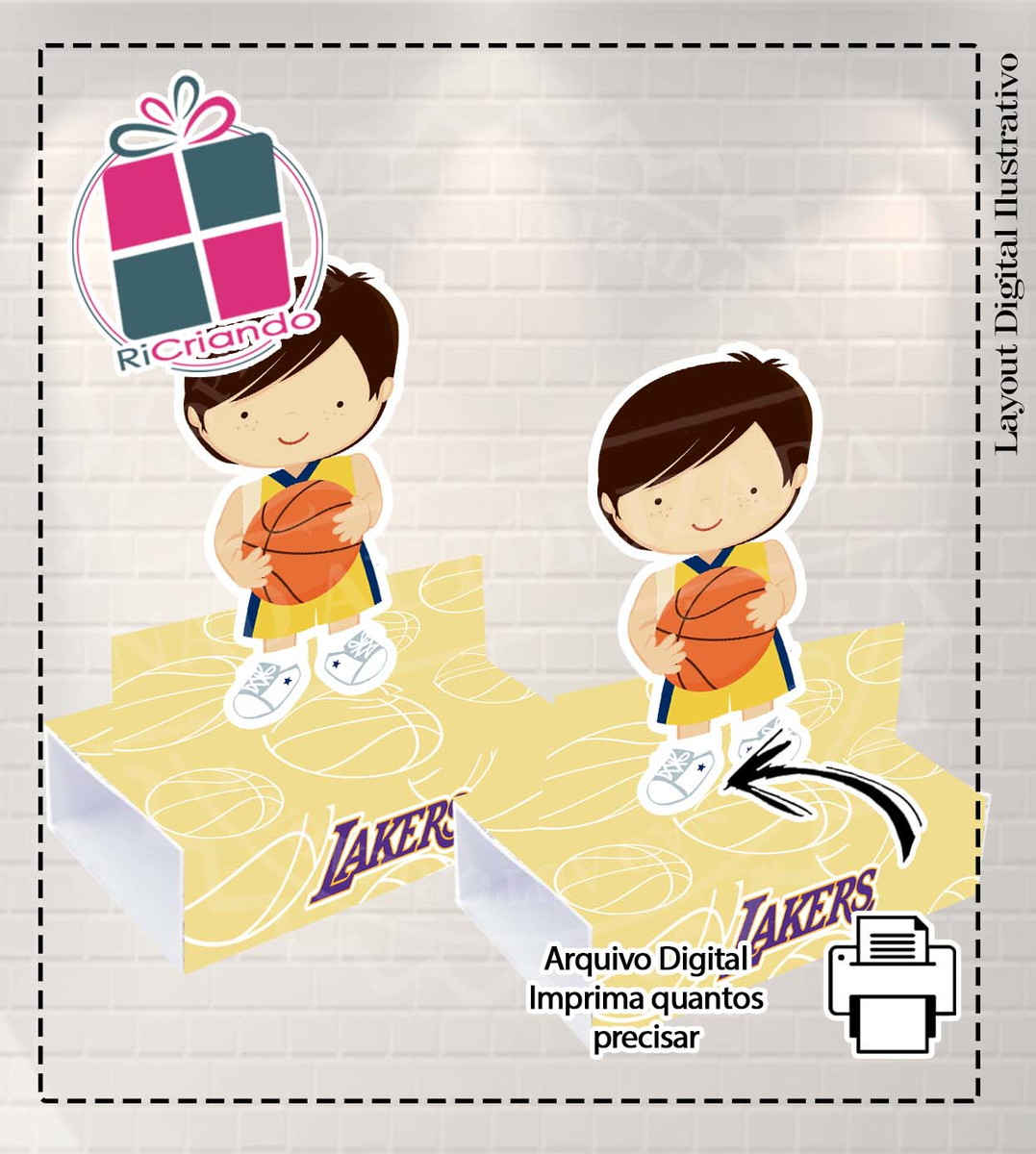 CAIXA BIS DUPLO LAKERS CUTE - ARQUIVO DIGITAL