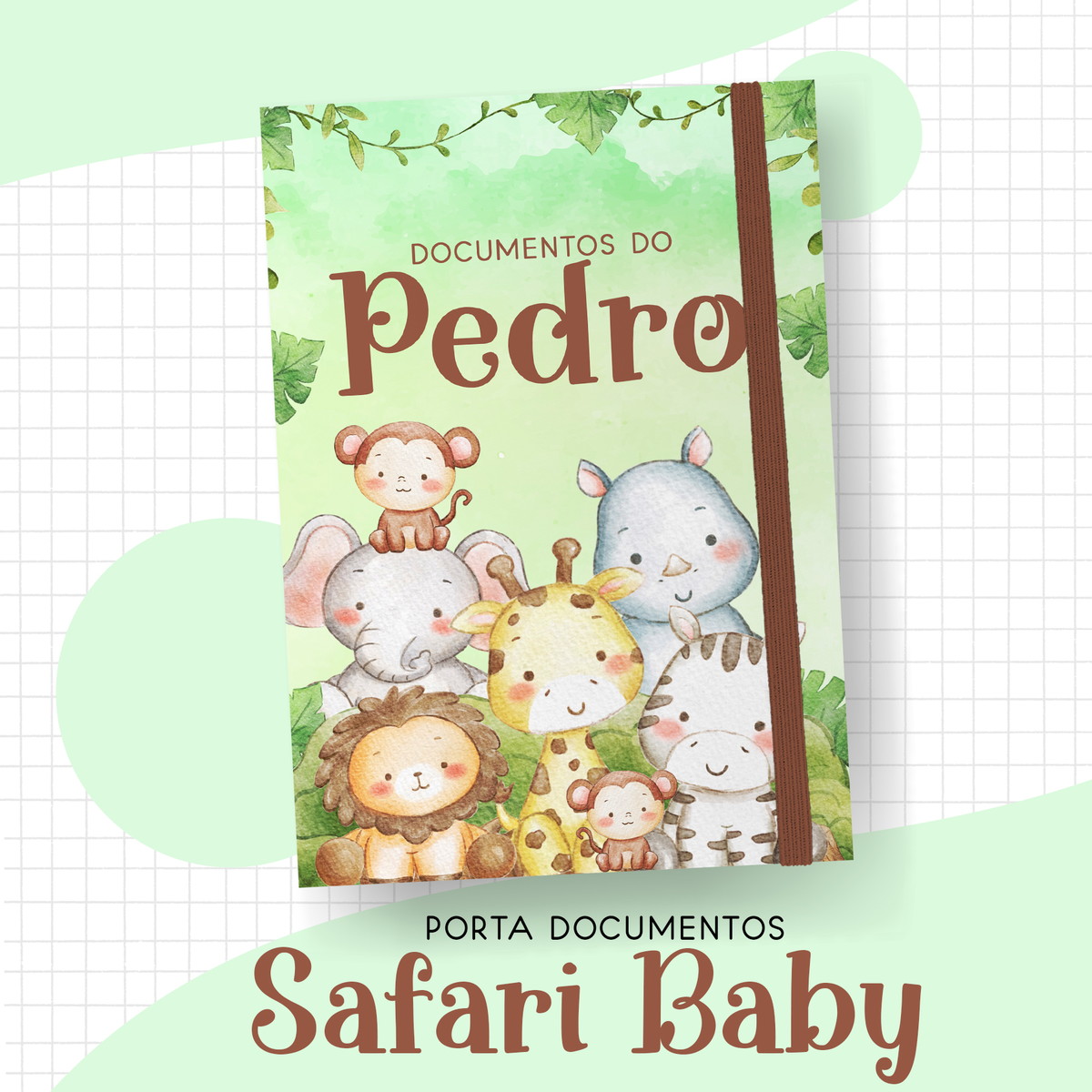 Kit c/ 5: Arquivo Livro e Caderneta do Bebê Safari Baby - Imagem 3