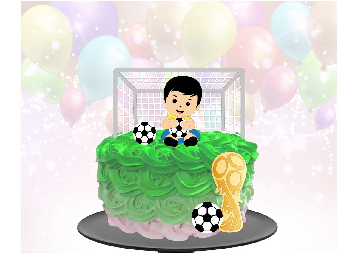 Kit Com 5 Arquivos De Corte: 08 - Futebol Topo De Bolo
