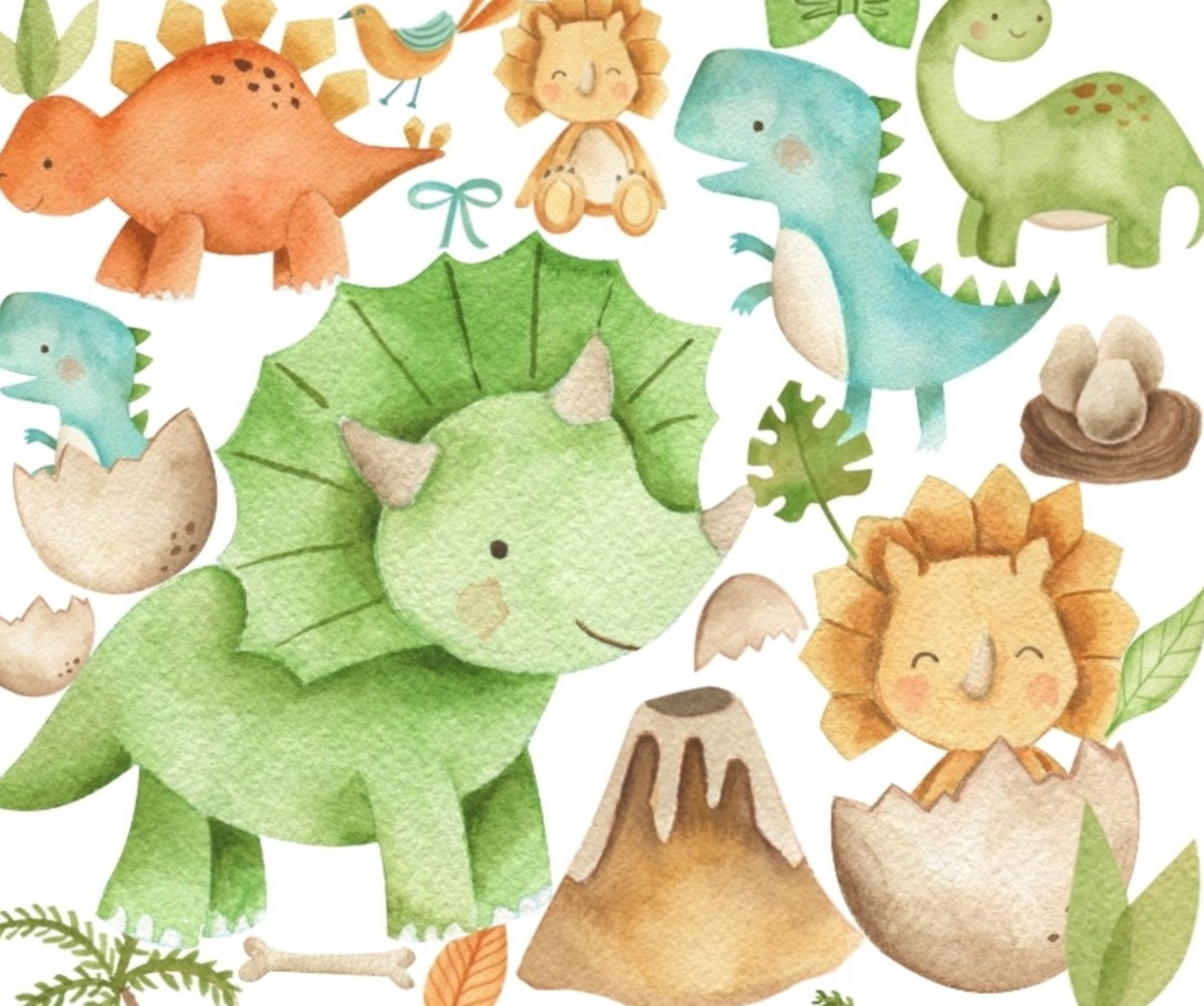 Kit Digital Dinos Aquarelado 226