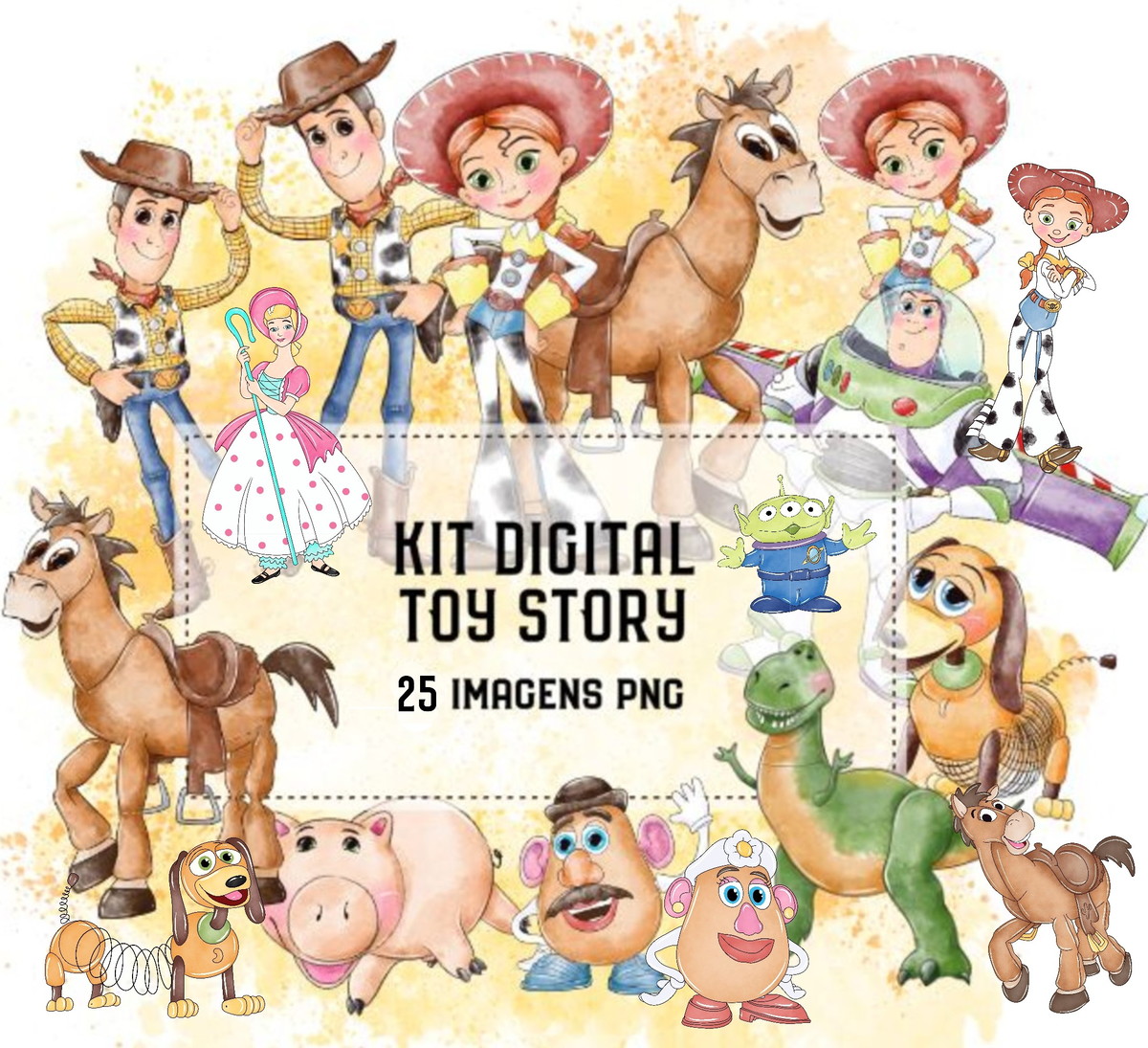Kit Digital Toy Story Aquarelado 1935