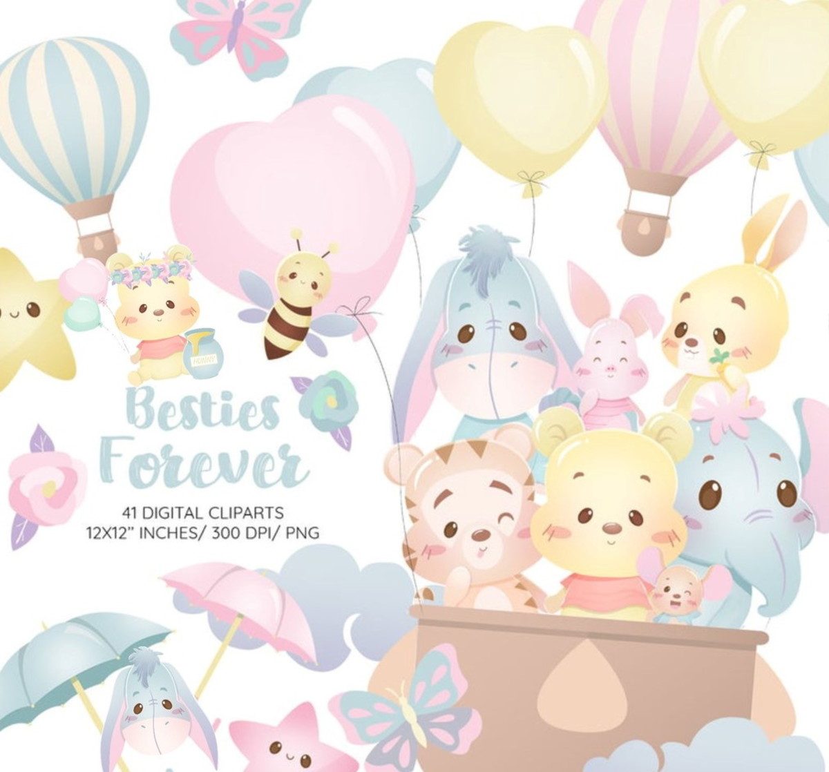 Kit Digital Ursinho Pooh Cute #470#