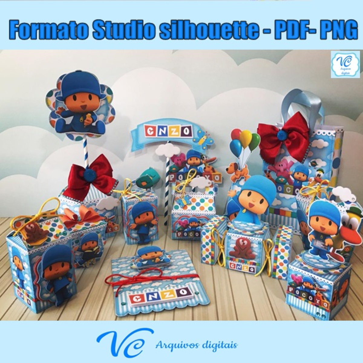 M:526 Arquivo de Corte POCOYO MENINO - Studio e PDF