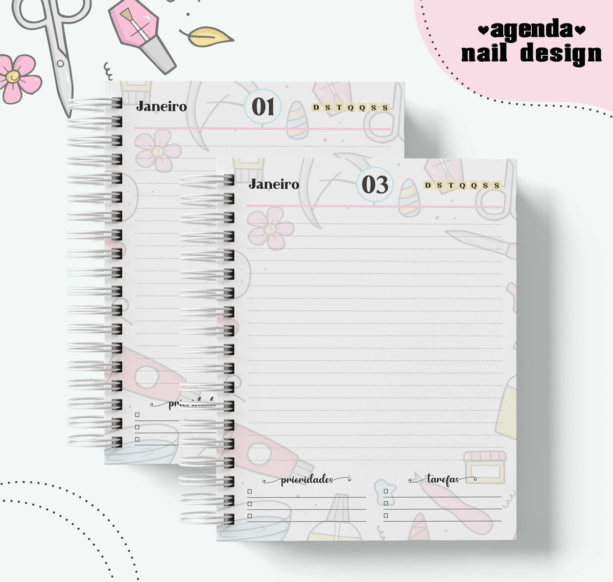 M400- Arquivo Digital -Agenda Permanente NAIL DESIGN -A5 - Imagem 3