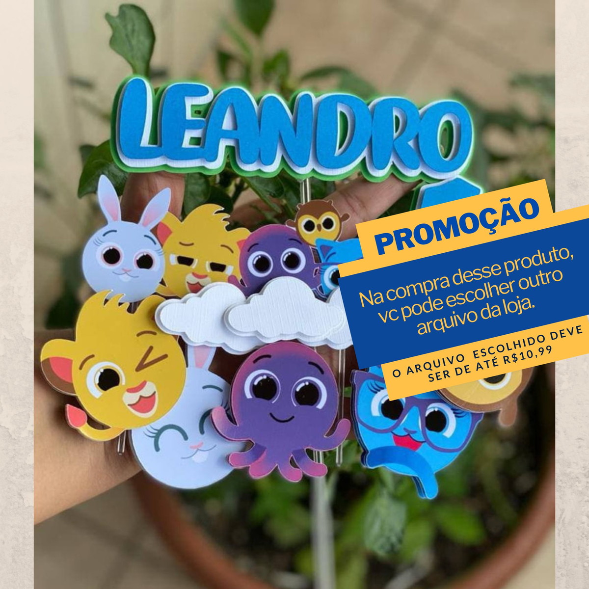 Studio/pdf Arquivo de Corte Topo de Bolo Bolofofos Menino