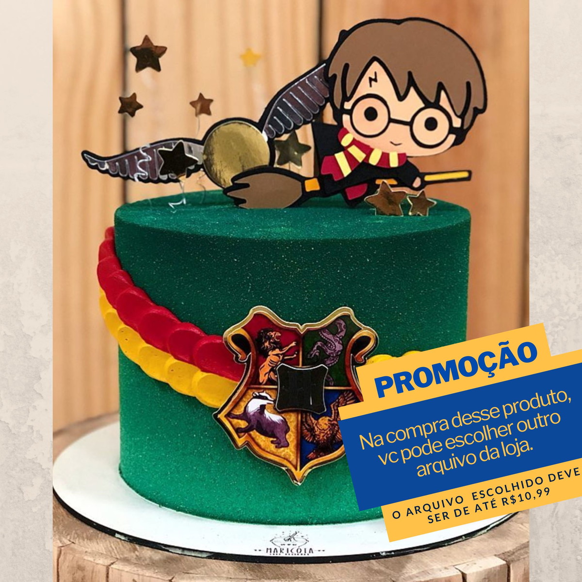 Studio/pdf Arquivo de Corte Topo de Bolo Harry Potter Cute