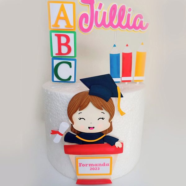 Topo de Bolo Abc Menina