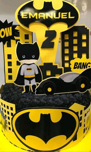 TOPO DE BOLO BATMAN CUTE + 4 ARQUIVOS A SUA ESCOLHA