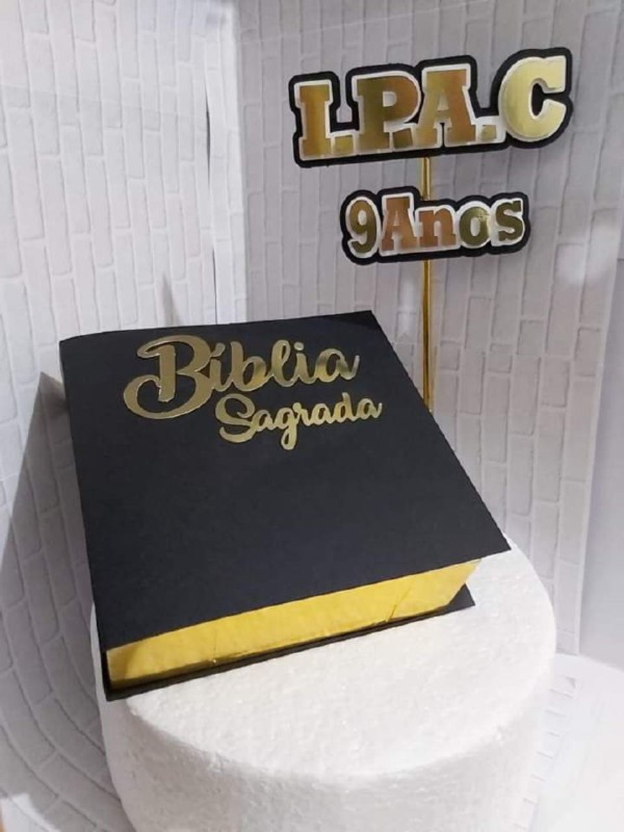 Topo de Bolo Bíblia - Arquivo de Corte - Topo de Bolo Para Imprimir
