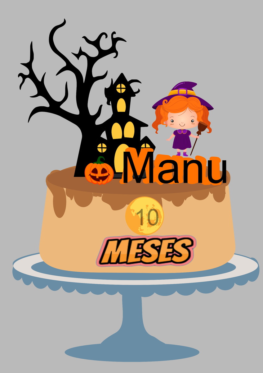 Topo de Bolo Camadas Halloween Menino e Menina 2 Arquivos - Imagem 3