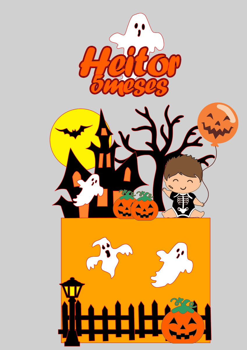 Topo de Bolo Camadas Halloween Menino e Menina 2 Arquivos - Imagem 2