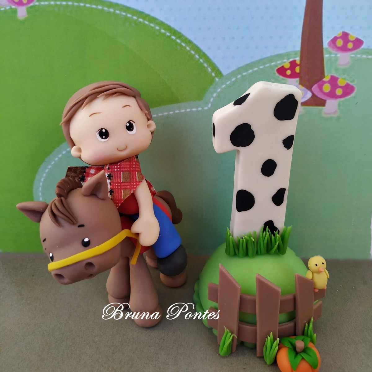 Topo de bolo fazendinha