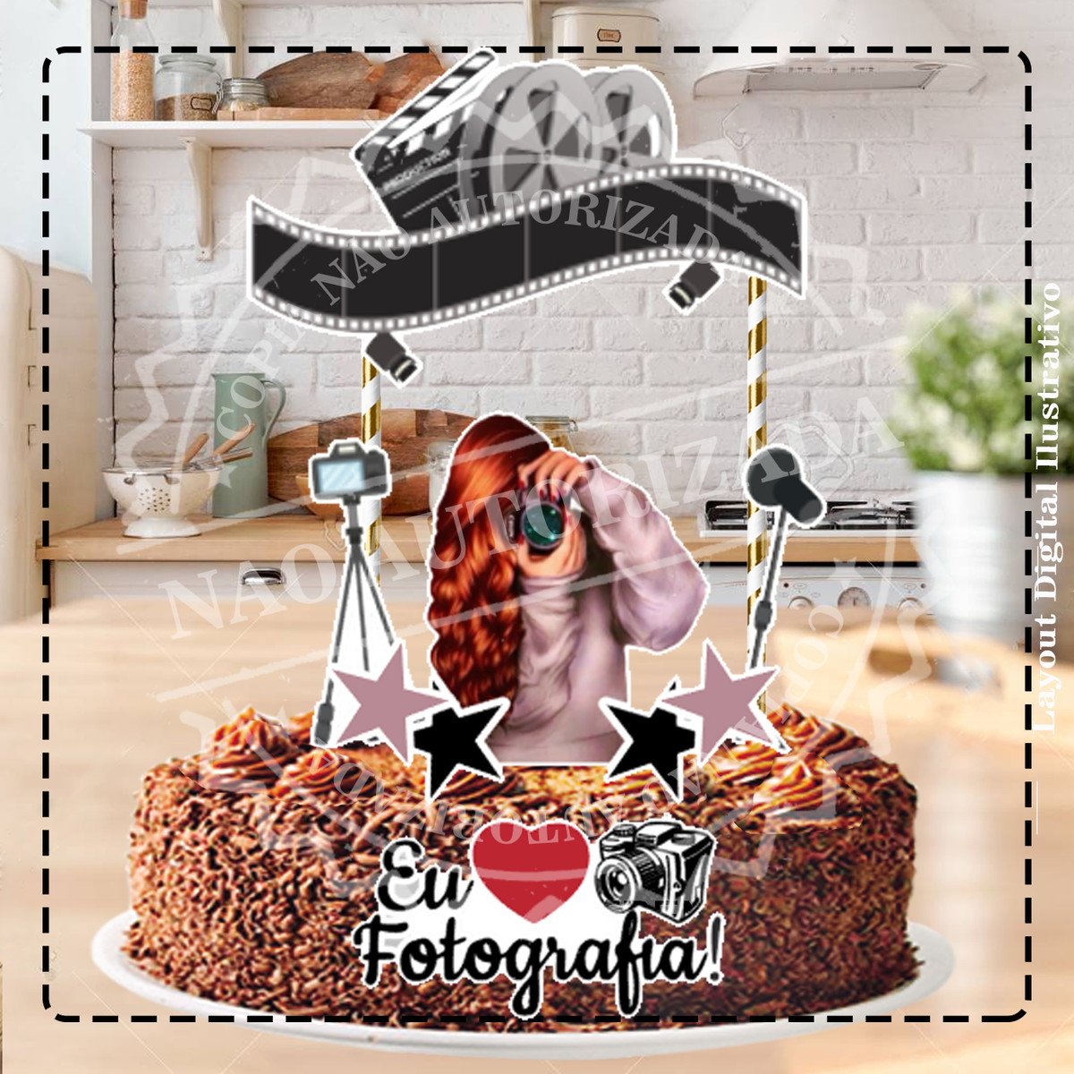 TOPO DE BOLO FOTOGRAFIA MULHER - ARQUIVO DIGITAL