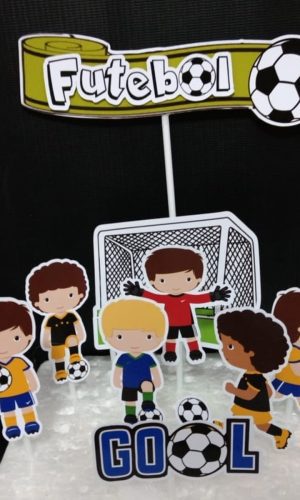Topo de bolo futebol cute - arquivo digital