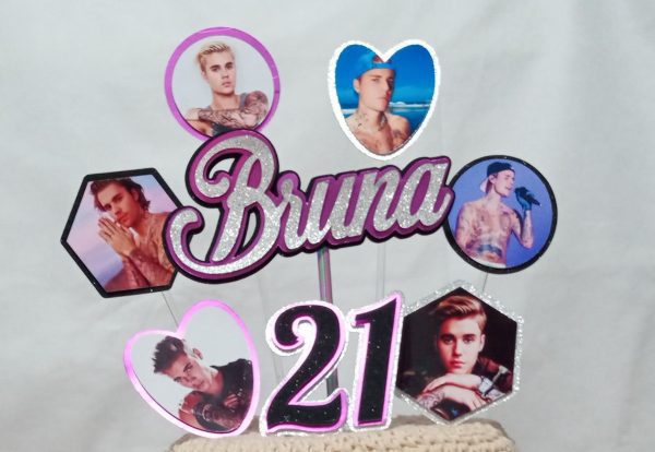 Topo de Bolo Justin Bieber Personalizado - Imagem 2