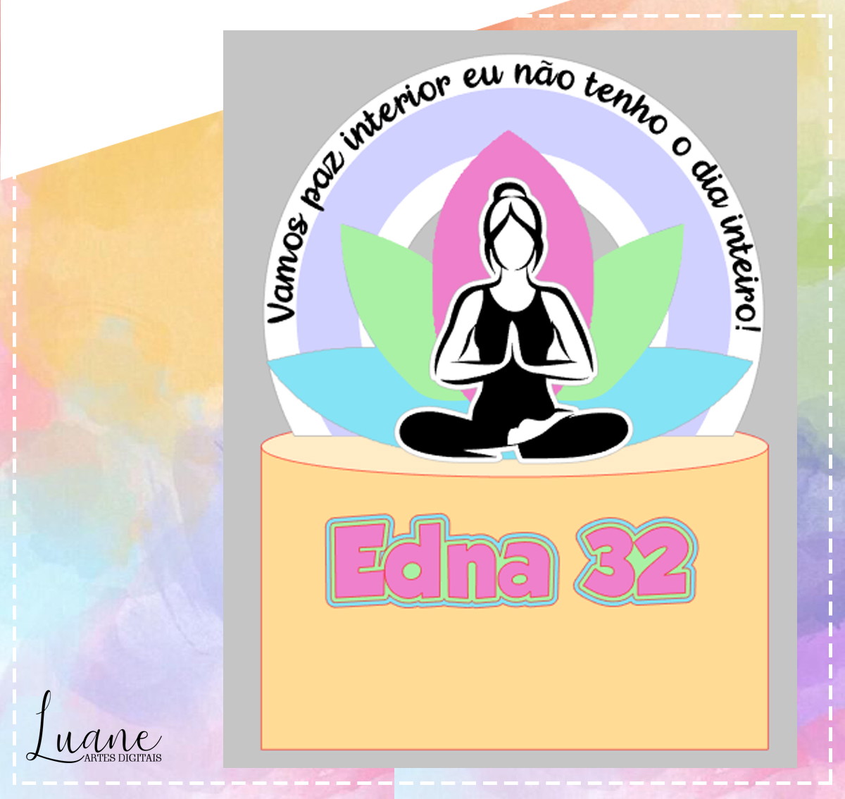 Topo de Bolo Meditação 03 - Arquivo de Corte Studio/PDF