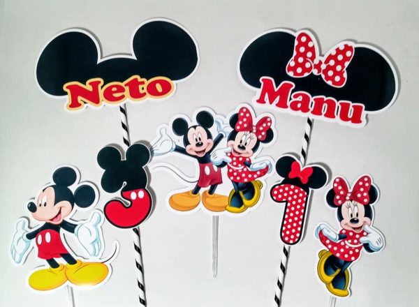 Topo de bolo Mickey e Minnie