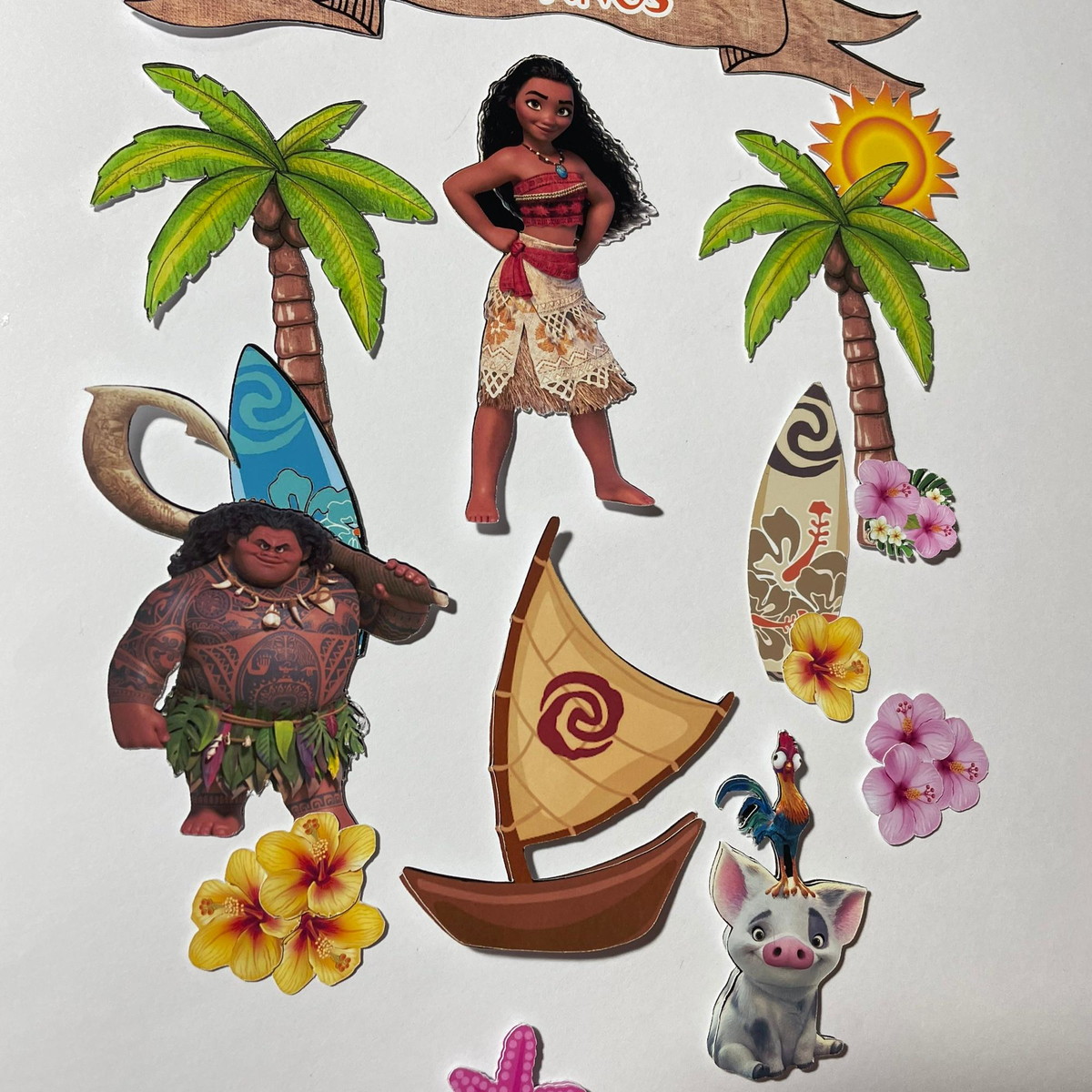 Topo de Bolo Moana - Imagem 3