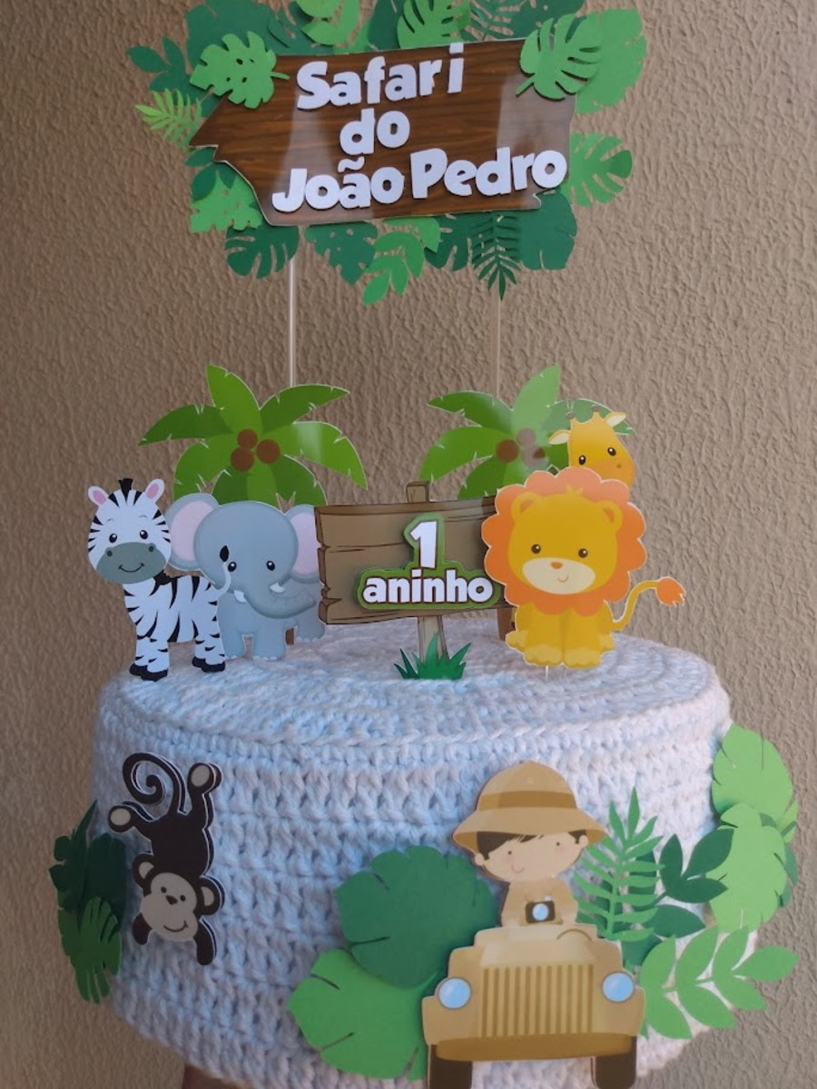 Topo de Bolo Safari