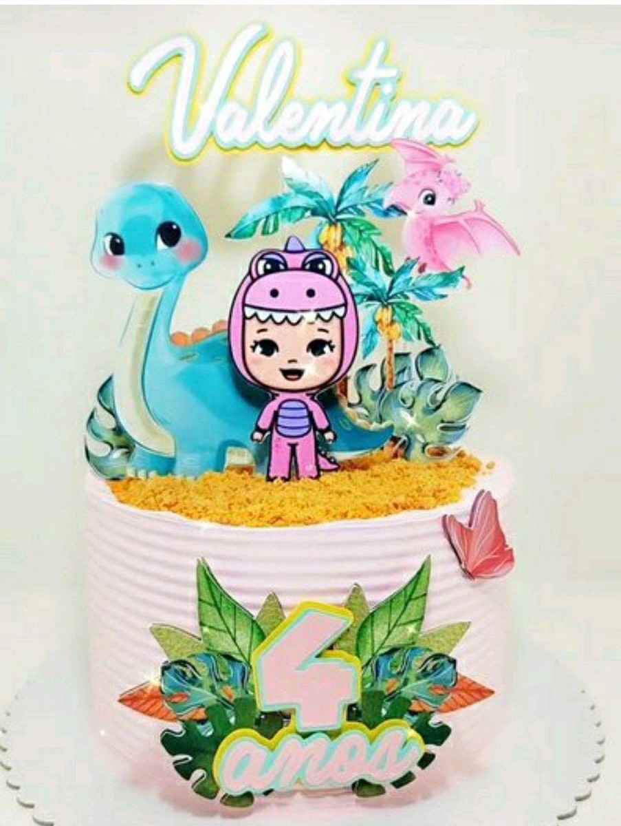 TOPO dino cute baby cand + 4 ARQUIVOS A SUA ESCOLHA