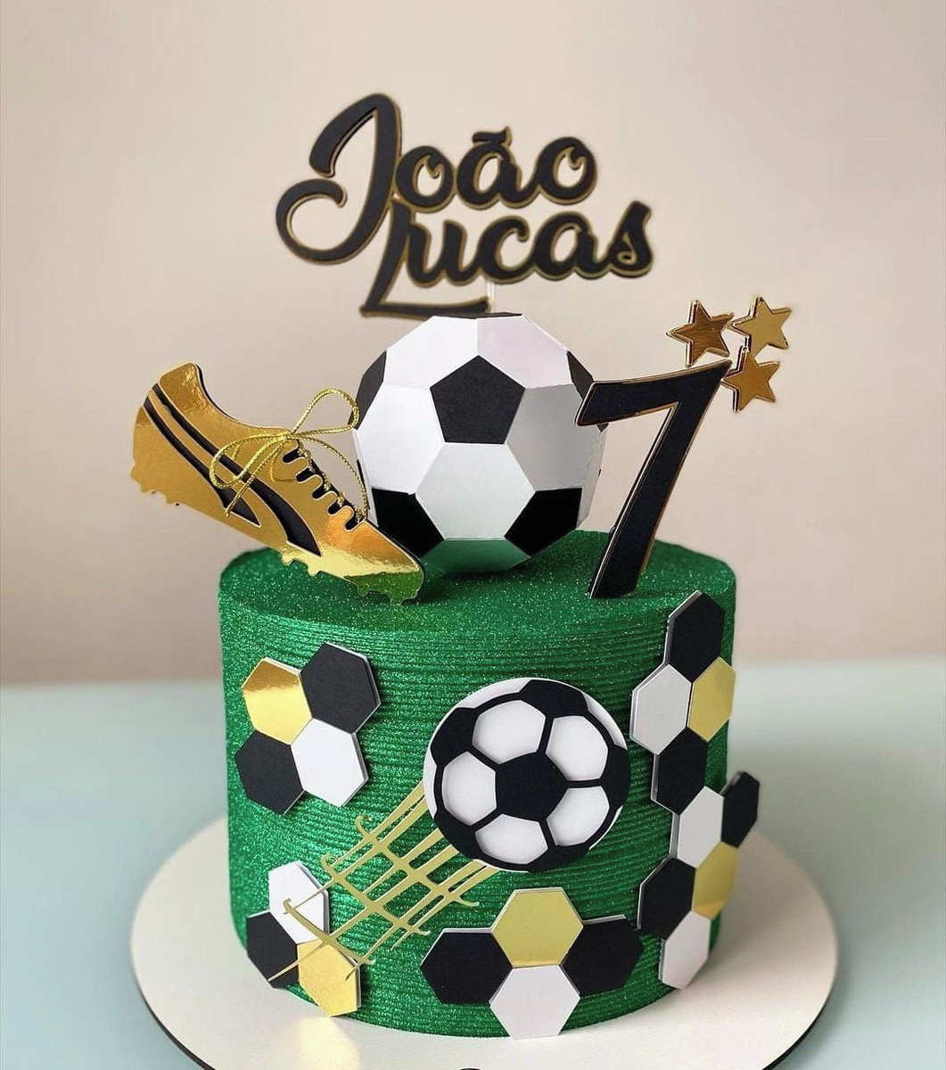 Topo Futebol Bola 3d e Chuteira + 4 Arquivos a Sua Escolha - Imagem 2