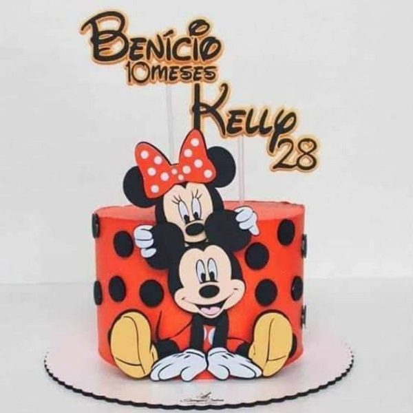 Topo Mickey e Minnie 2517 + 4 Arquivos a Sua Escolha