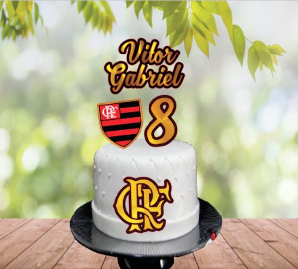 Topper de Bolo / Topo Flamengo Futebol Arquivo 3d