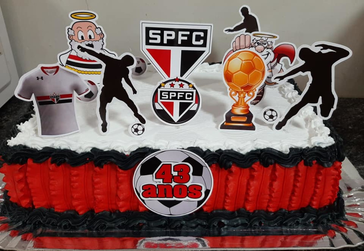 Pague 1 e Leve 3 Topo de Bolo São Paulo Fc Cód.001