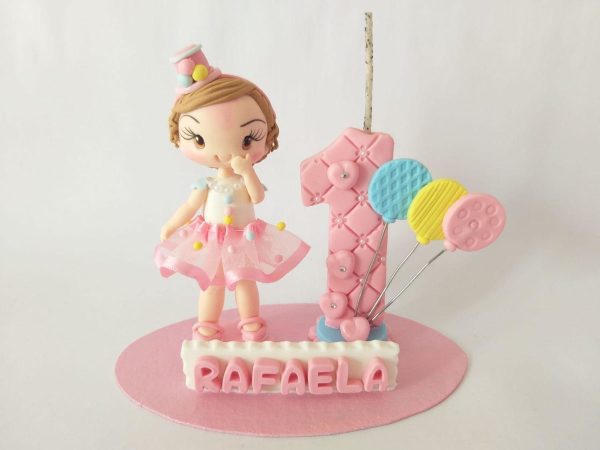 Vela topo de bolo Circo Rosa - Imagem 2