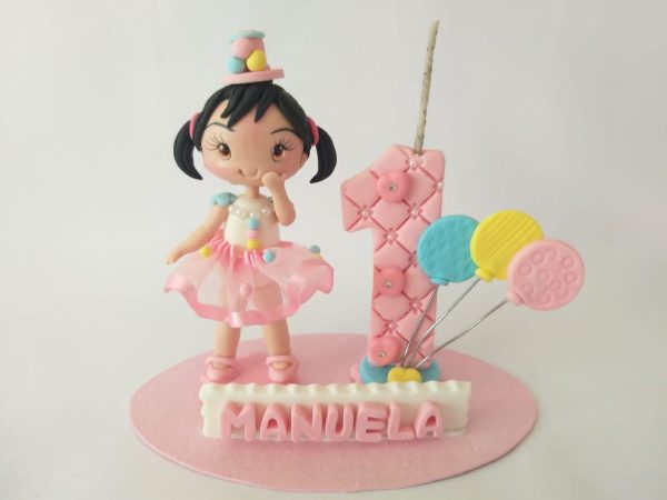 Vela topo de bolo Circo Rosa