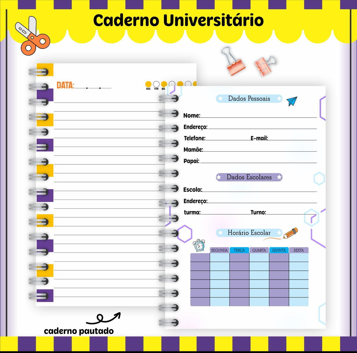 Arquivo Caderno Universitário Escolar Tema Gamer 2023 #15653 - Imagem 2
