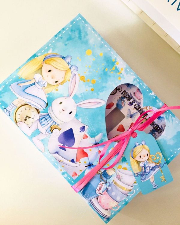 ARQUIVO CAIXA CONFEITEIRO ALICE NO PAIS DAS MARAVILHA #13638