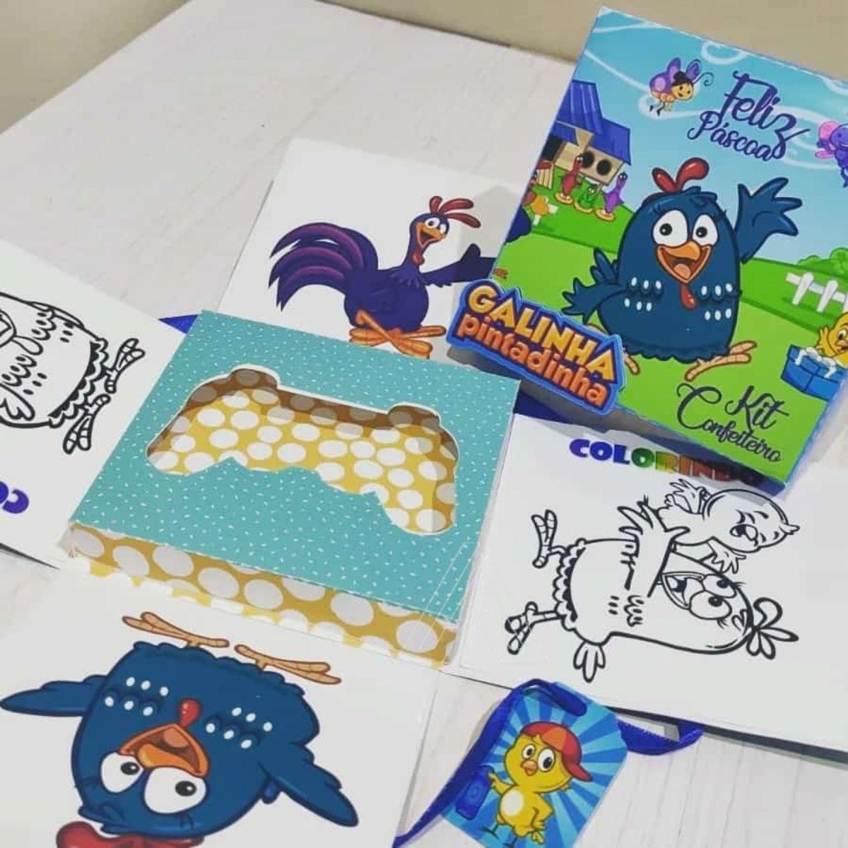ARQUIVO CAIXA CONFEITEIRO GALINHA PINTADINHA MENINO #13624 - Imagem 2