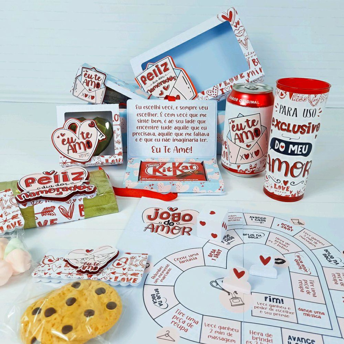 ARQUIVO CAIXA DIA DOS NAMORADOS CESTA DE DOCES E JOGO #5627