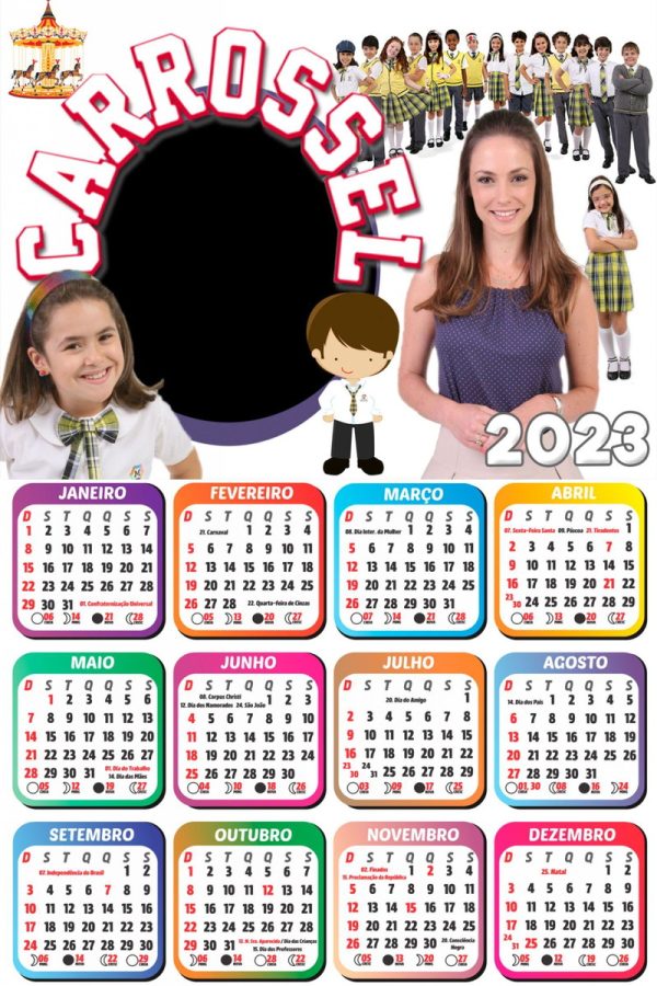 Arquivo Corte Calendário Infantil Tema Carrossel 2023 #15623