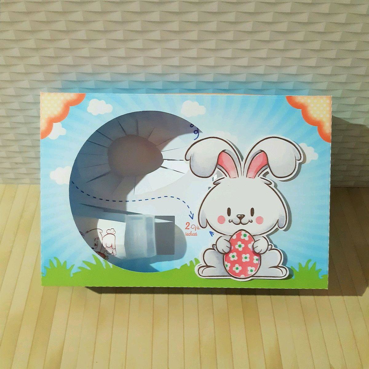 ARQUIVO CORTE PASCOA CAIXA MINI CONFEITEIRO COELHINHO #3654 - Imagem 2