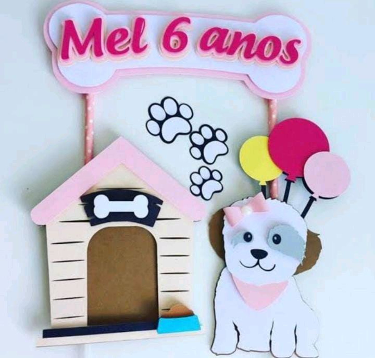 ARQUIVO CORTE TOPO DE BOLO CACHORRINHA ROSA #9005 STUDIO