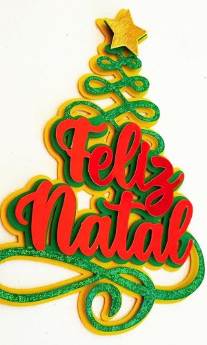 Arquivo Corte: Topo de Bolo Feliz Natal Árvore 038
