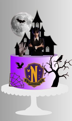 Arquivo Corte Topo de Bolo Wandinha Familia Addams 012