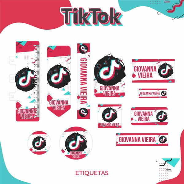 Arquivo de Corte: 43 - Kit Escolar Etiquetas Tik Tok - Image 2